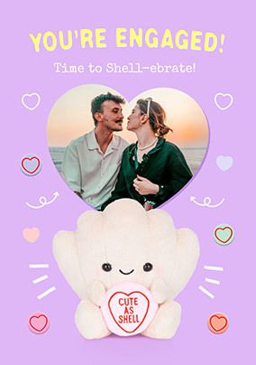 Photo of Swizzels Love Hearts Cute As Shell Engagement Photo Card
