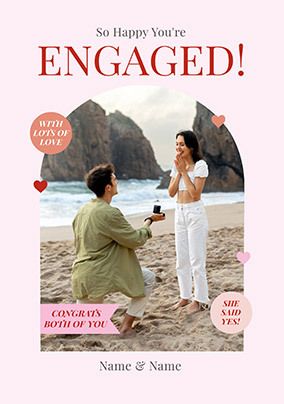 Photo of Classic Stickers Engagement Photo Card
