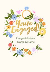 Tap to view Floral Ring Border Engagement Card