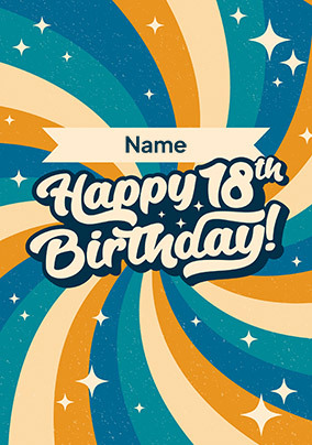 Happy 18TH Blue Personalised  Birthday Card