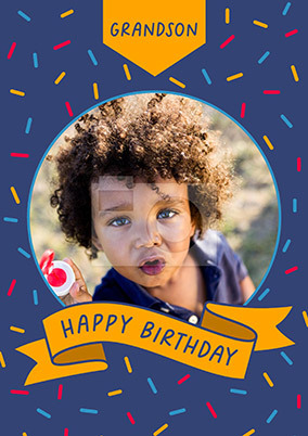 Grandson Photo Birthday Card