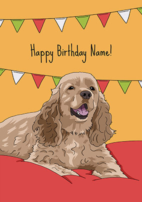 Cocker Spaniel Dog Birthday Card