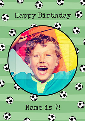 Football Pitch 7th Birthday Card