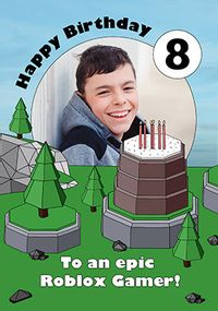 Gamer 8th Birthday Photo Card