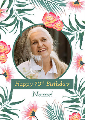 Happy 70th Birthday Floral Card