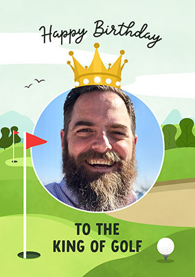 King of Golf Photo Birthday Card