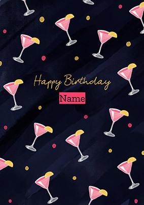 Birthday Cocktails Personalised Card