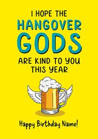 Hangover Gods Beer Personalised Birthday Card
