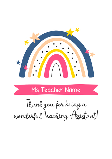 Ms Teaching Assistant Thank You Card