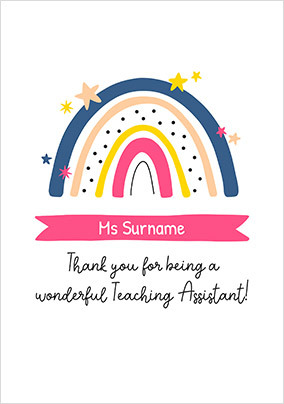 Ms Teaching Assistant Thank You Card