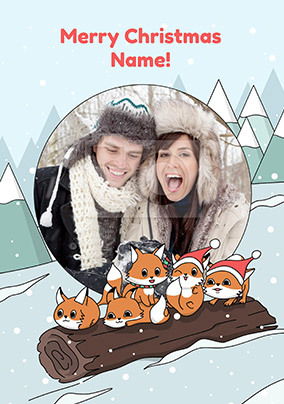 Foxes Photo Christmas Card