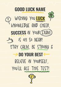 Tap to view You'll Ace This Test Personalised Exam Good Luck Card