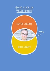Tap to view Venn Diagram Photo Exam Good Luck Card