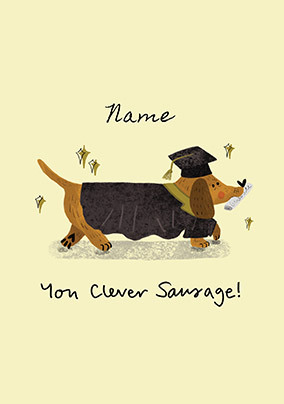 Clever Sausage Graduation Card