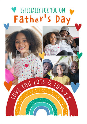 Rainbow Fathers Day Photo Card