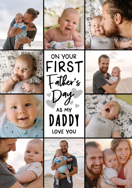 1st Father's Day 10 Photo card