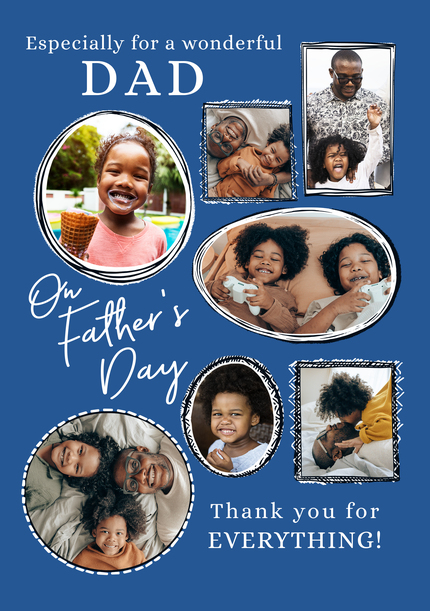 7 Photo Wonderful Dad Photo Father's Day Card