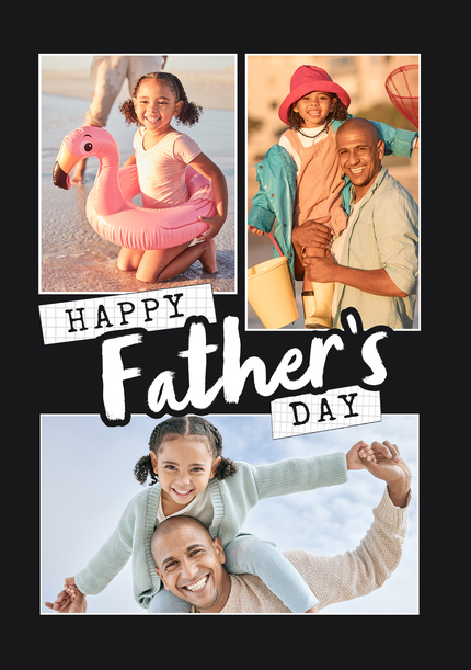 3 Photo Huggle Father's Day Card