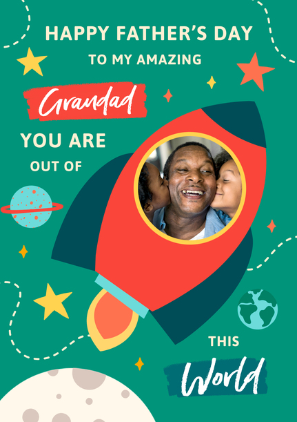 Grandad Out Of This World Photo Father's Day Card