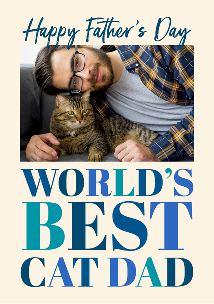 Best Cat Dad in the World Photo Father's Day Card