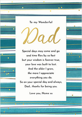 Dad Verse Personalised Father's Day Card