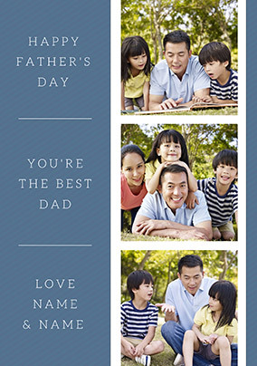 Best Daddy Happy Father's Day 3 Photo Card