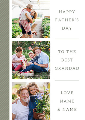 Best Grandad Happy Father's Day 3 Photo Card