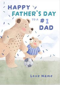 Tap to view Cinnamon Bear Football Father's Day Card