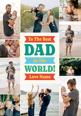 World's Best Dad 10 Photo Upload Card