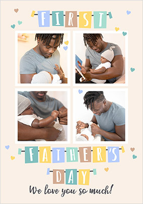 First Father's Day 4 Photo Card