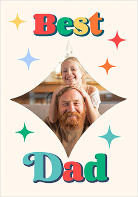 Sparkle Best Dad Father's Day Photo Card