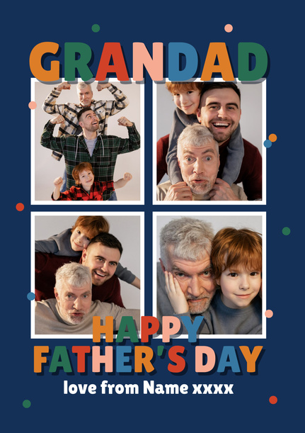 Grandad Happy Father's Day 4 Photo Card