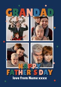 Tap to view Grandad Happy Father's Day 4 Photo Card