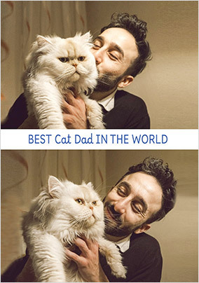 Best Cat Dad Father's Day 2 Photo Card
