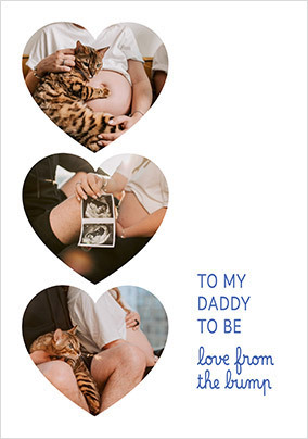 Daddy To Be 3 Heart Photo Card