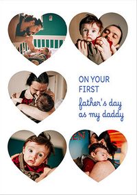 Tap to view First Father's Day 5 Heart Photo Card