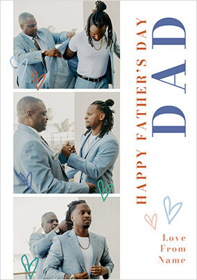Happy Father's Day Dad 3 Photo Card