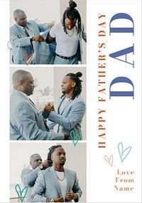 Tap to view Happy Father's Day Dad 3 Photo Card