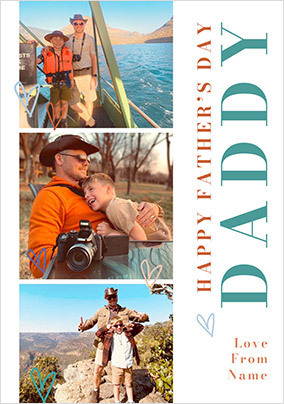 Happy Father's Day Daddy 3 Photo Card
