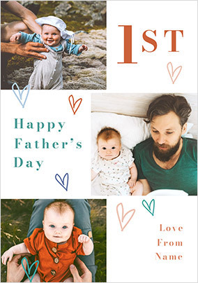 Happy 1st Father's Day 3 Photo Card