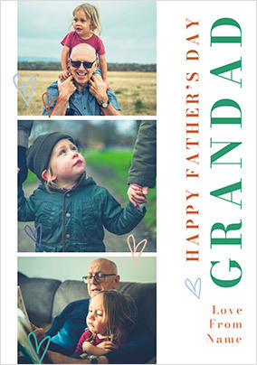 Happy Father's Day Grandad 3 Photo Card