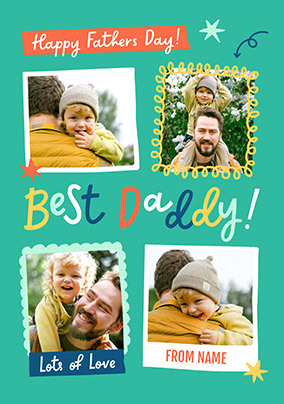 Best Daddy 4 Photo Collage Father's Day Card