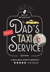 Tap to view Dad's Taxi Service Photo Father's Day Card