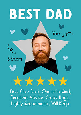 5 Star Dad Photo Father's Day Card