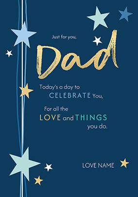 Just For You Dad Starry Father's Day Card
