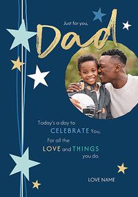 Tap to view Just For You Dad Starry Father's Day Photo Card