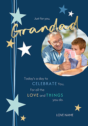Just For You Grandad Starry Father's Day Photo Card