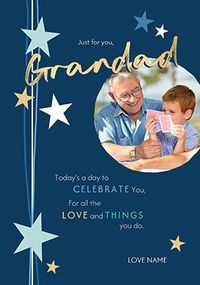 Tap to view Just For You Grandad Starry Father's Day Photo Card