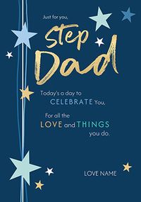 Tap to view Just For You Step Dad Starry Father's Day Card