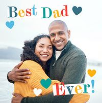 Tap to view Best Dad Ever Square Photo Father's Day Card